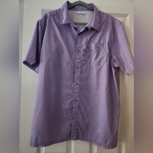 Columbia PFG Shirt Mens XL Purple  Button Up
